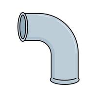 Large Elbow Pipe Flat design style, gray smoothly curved pipe, designed for fluid redirection, great for infrastructure designs, industrial schematics, and mechanical infographics. vector