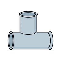 Valve Pipe Flat design style, gray pipeline with a red valve, used for controlling fluid flow, ideal for mechanical diagrams, industrial visuals, and plumbing layouts. vector