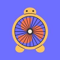 Turtle Fan Flat design style, round fan with a turtle-inspired shape, ideal for playful home appliance graphics, toy-themed projects, and summer visuals. vector