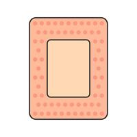 Bandage Patch Flat design style, rectangular adhesive bandage with a soft pad, symbolizing first aid, ideal for medical graphics, healthcare materials, and safety awareness designs. vector