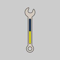 Wrenches Flat design style, an open-ended tool for gripping and turning bolts, essential for automotive, mechanical, and repair graphics. vector