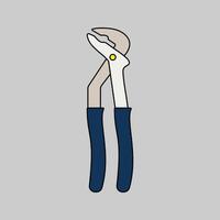 Adjustable Wrench Flat design style, a versatile gripping tool with an adjustable jaw, widely used in plumbing, automotive, and mechanical repair graphics. vector