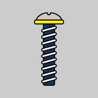 Bolt Flat design style, essential fastening components for mechanical, industrial, and structural graphics. vector