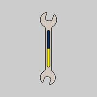 Double Wrenches Flat design style, an open-ended tool for gripping and turning bolts, essential for automotive, mechanical, and repair graphics. vector