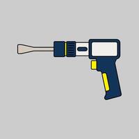 Electric Drill Flat design style, a handheld power tool with a compact design, suitable for repair, construction, and DIY project visuals. vector