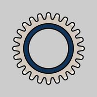 Gear Flat design style, a circular toothed mechanism, symbolizing machinery, engineering, and industrial-themed visuals. vector