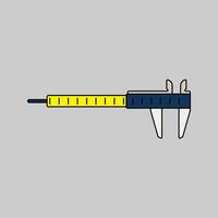 Measuring Caliper Flat design style, a precision tool for measuring dimensions, suitable for engineering, technical, and mechanical designs. vector