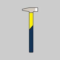 Hammer Flat design style, a classic striking tool with a sturdy handle, ideal for construction, carpentry, and repair-related designs. vector