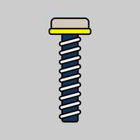 Nut Screws Flat design style, essential fastening components for mechanical, industrial, and structural graphics. vector