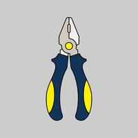 Pliers Flat design style, gripping and cutting hand tools with ergonomic handles, ideal for electrical, mechanical, and crafting-related illustrations. vector