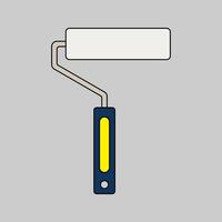 Paint Roller Flat design style, a painting tool with a cylindrical sponge, perfect for home improvement, renovation, and construction-related graphics. vector