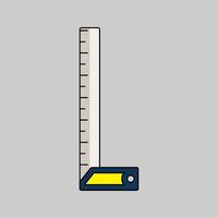 Ruler Flat design style, a straight-edged measuring tool, essential for drafting, design, and architectural-related illustrations. vector