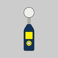 Sound Level Meter Flat design style, a handheld device with a digital display for measuring noise levels, perfect for industrial, environmental, and safety-themed graphics. vector