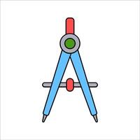 Compass Flat design style, circular compass icon with cardinal directions, symbolizing navigation and direction, perfect for travel and orientation designs. vector