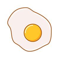 Sunny side up egg with crispy, irregular white edges. vector