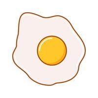 Flat, round egg with perfectly symmetrical shape. vector