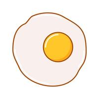 Fried egg with slightly runny yolk and wavy outer white. vector