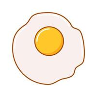 An egg with a bubbly white surface and centered yolk. vector