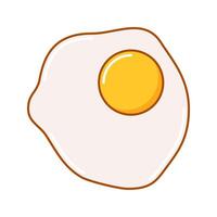 Smooth fried egg with even white and glowing yellow yolk. vector