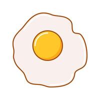 Overcooked style egg with browned, curled edges. vector