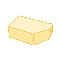 Rectangular butter viewed from a flat diagonal angle. vector