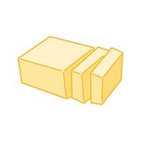 Single butter block with a sharp diagonal surface. vector