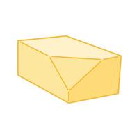 Angled butter block featuring a top chamfered cut. vector