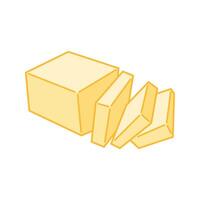 Compact butter block with firm edges. vector