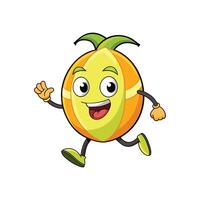 Cartoon Orange Character Running Happily for an Animated Design vector