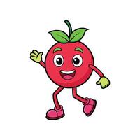 Joyful cherry character waving hello on a white background vector