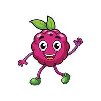 Joyful Raspberry Cartoon Character Waving vector
