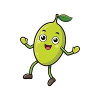 Cheerful cartoon lime character posing on a white background vector