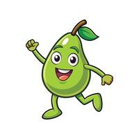 Animated Pear Character Running Cheerfully for Health Concepts vector