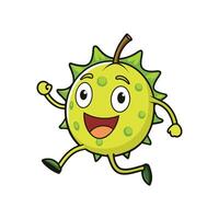 Animated chestnut character running with a happy expression isolated vector