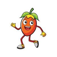 Cartoon Mango Character with Expression and Dynamic Pose vector
