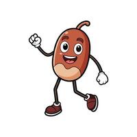 Cartoon running seed character with a big smiling face vector