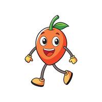 Playful fruit character strolls forward with a happy expression vector