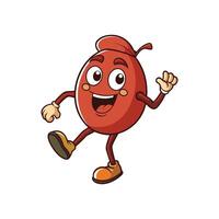 Joyful Red Fruit Mascot with Smiling Face and Limbs vector
