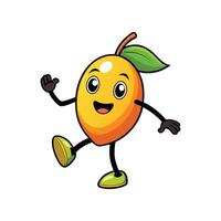 Friendly mango character waving isolated on a white background vector