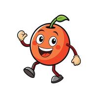 Smiling Orange Character Waving Hand Isolated on White Background vector