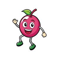 Cartoon style happy fruit character illustration with joyful expression vector