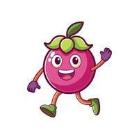 Cartoon berry character running joyfully on a white background vector