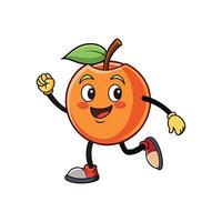 Smiling cartoon orange character running on white background cheerfully vector