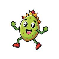 Cartoon fruit character playfully running on a white background vector