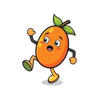 Funny Mango Cartoon Character with Expression and Action Pose vector