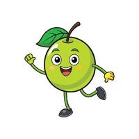 Animated cartoon apple character with positive expression isolated vector