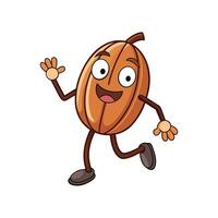 Cartoon Pumpkin Character Running and Waving on White Background vector