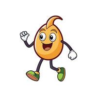 Smiling Seed Cartoon Character Walking, Happy and Energetic vector