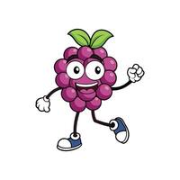 Cartoon grape character walking on white background image vector