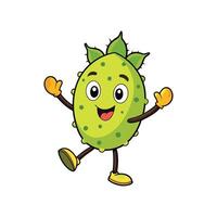 A cheerful cartoon fruit character with a happy expression. Stylized design with vibrant colors and a playful composition. vector